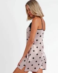 Chemise de nuit Elegant Dots rose
