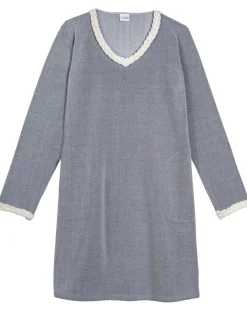 Chemise de nuit en micropolaire Douce gris chiné