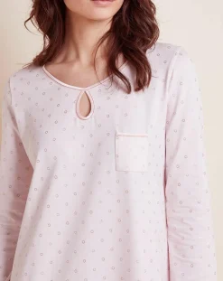 Chemise de nuit imprimée Caline rose