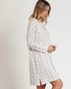 Chemise de nuit patte de boutonnage Star E multicolore