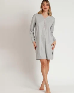 Chemise de nuit Pink Hearts B gris chiné