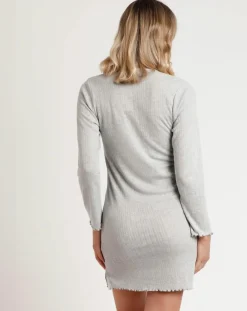 Chemise de nuit Soft Côtelée C gris chiné