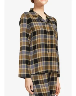 Chemise de pyjama Ecossais imprimée marron/noir
