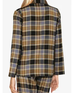 Chemise de pyjama Ecossais imprimée marron/noir