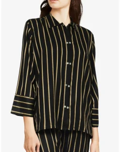 Chemise de pyjama Graphic noir/doré