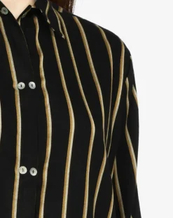 Chemise de pyjama Graphic noir/doré