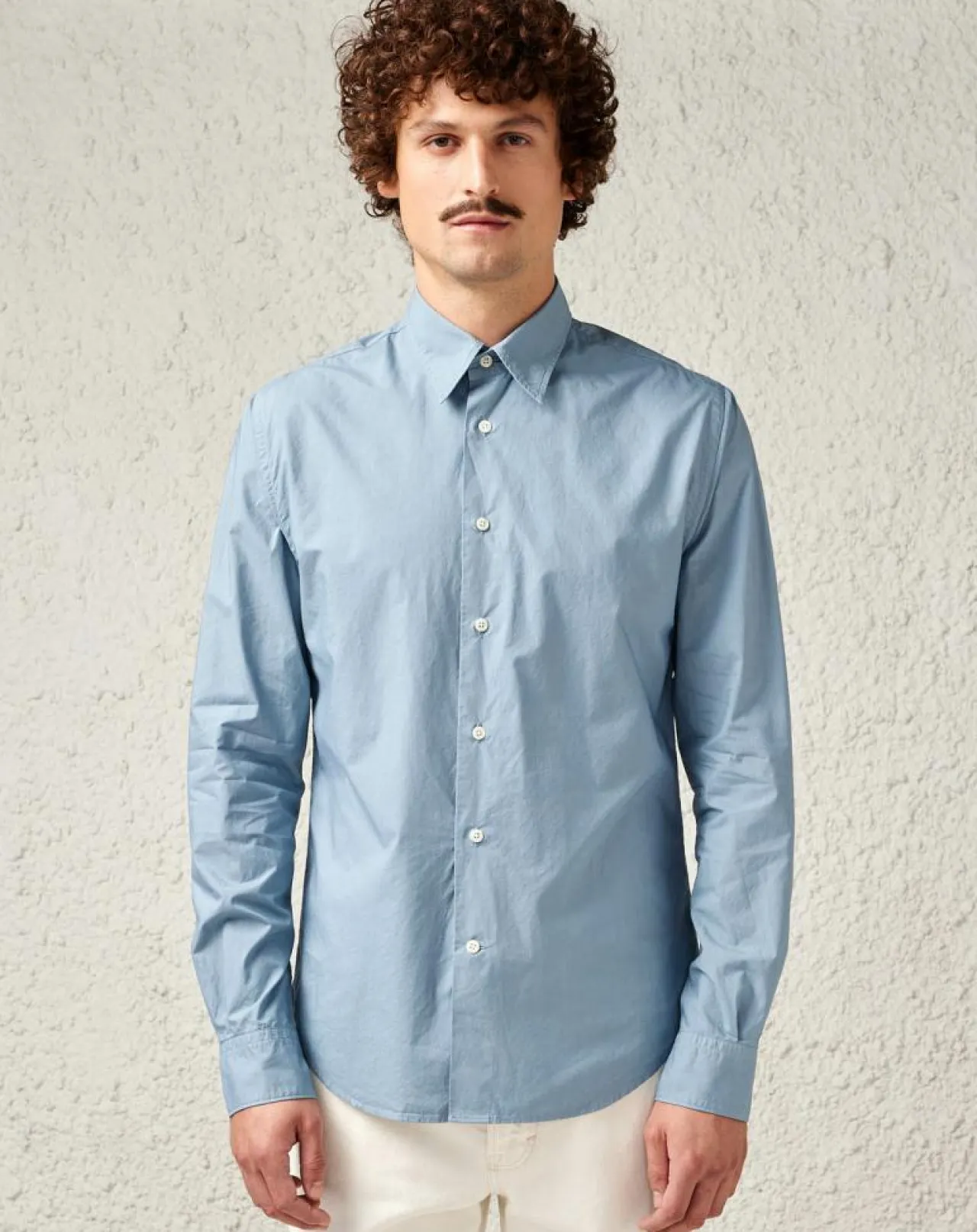 Chemise droite 100% Coton organique Franklin bleue