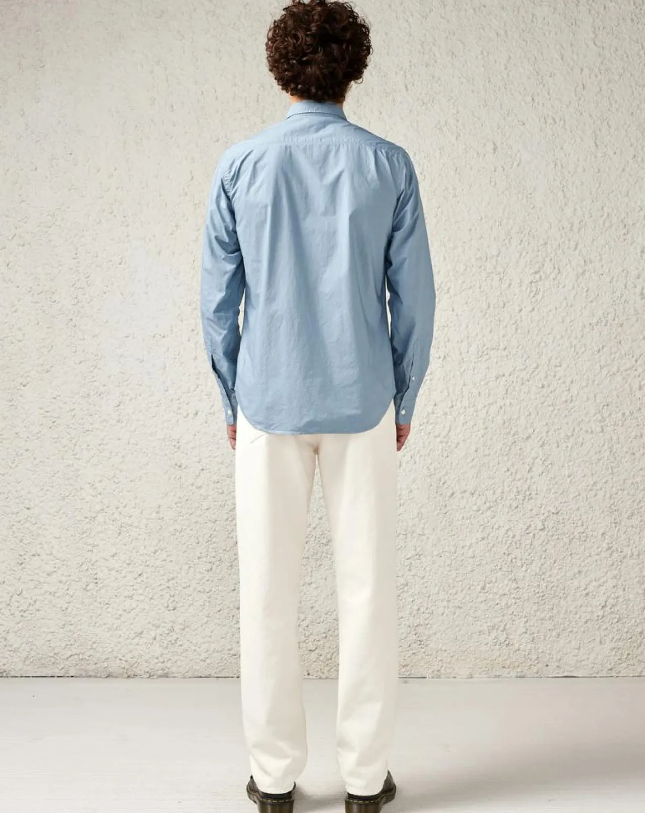 Chemise droite 100% Coton organique Franklin bleue