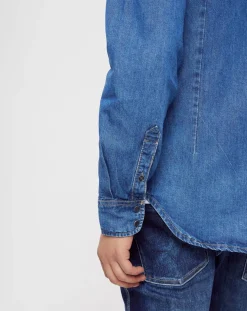 Chemise droite en jean Archive bleue
