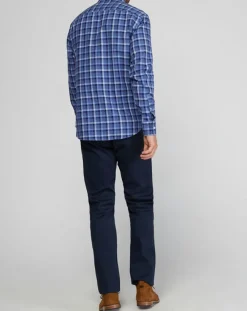 Chemise droite Flannelle carreaux bleu/blanc