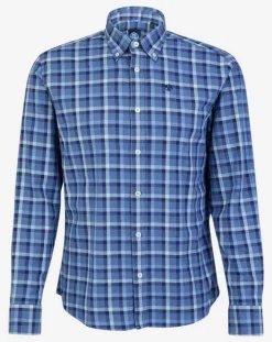 Chemise droite Flannelle carreaux bleu/blanc