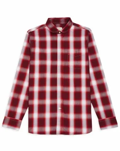 Chemise droite Geev à carreaux rouge