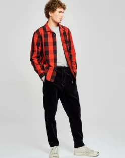 Chemise droite Goney à carreaux rouge/noir