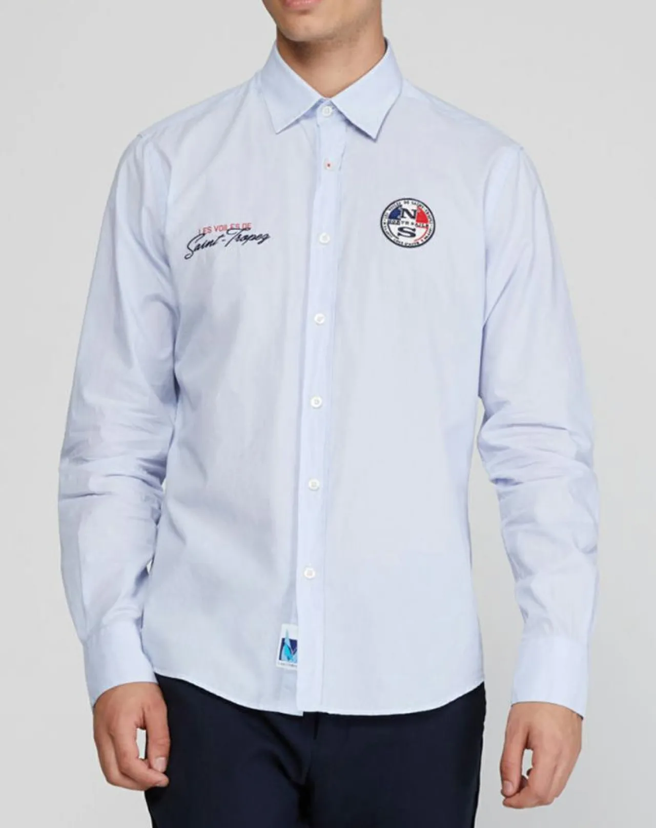 Chemise droite Popeline bleu ciel