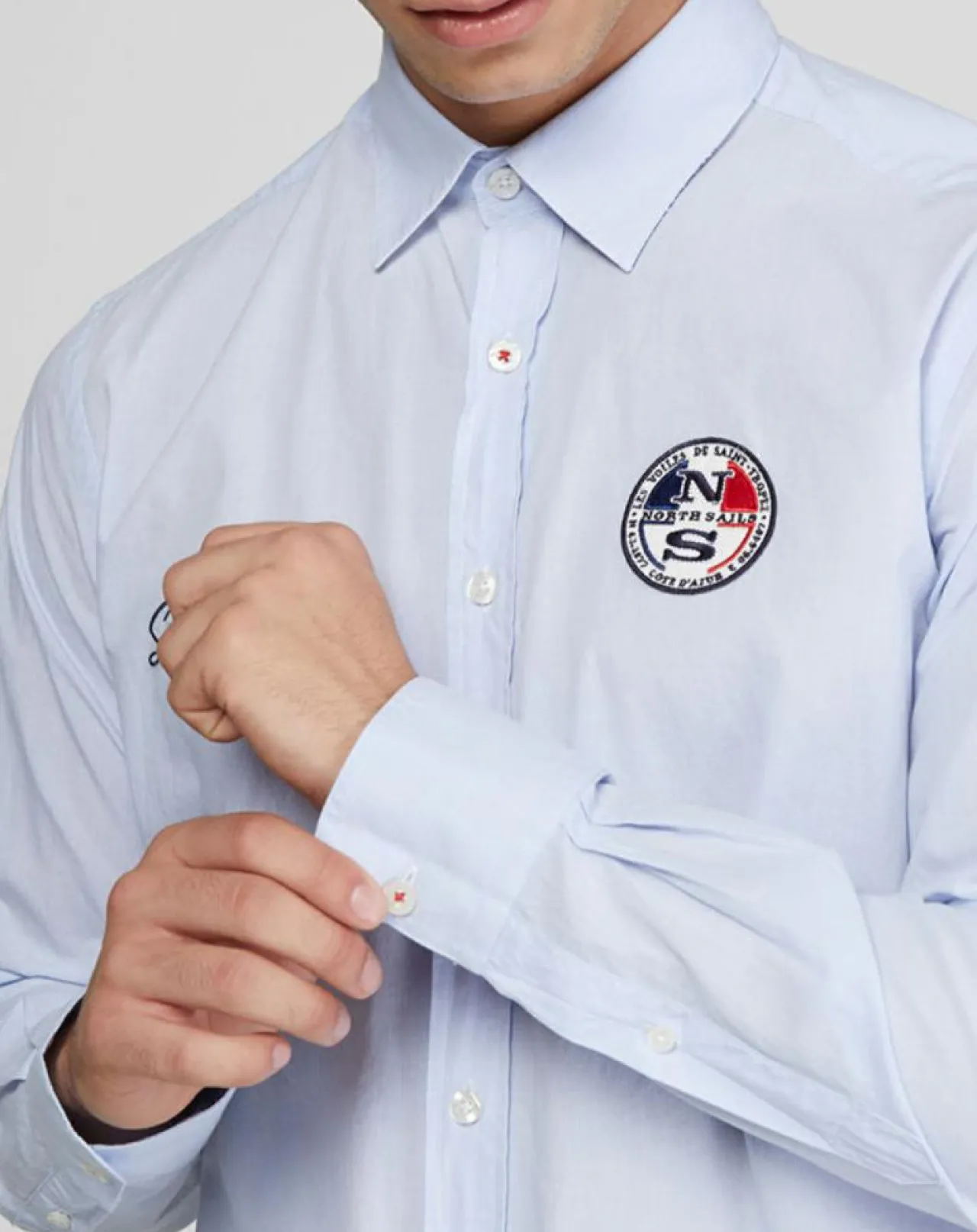 Chemise droite Popeline bleu ciel