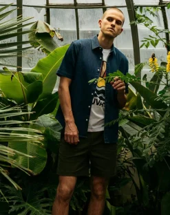 Chemise droite Vallon marine