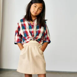 Chemise en Coton & Lin Ave à carreaux multicolore