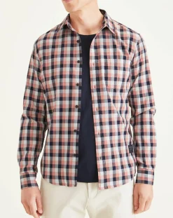 Chemise en Coton Bio Slim Alpha Icon à carreaux rouge/bleu/blanc