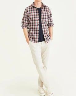 Chemise en Coton Bio Slim Alpha Icon à carreaux rouge/bleu/blanc