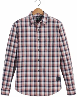 Chemise en Coton Bio Slim Alpha Icon à carreaux rouge/bleu/blanc