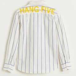 Chemise en Coton Ganix rayée blanc/bleu