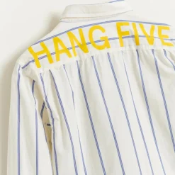 Chemise en Coton Ganix rayée blanc/bleu