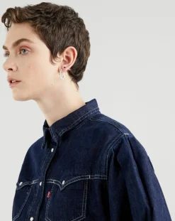 Chemise en denim Payton Western bleue