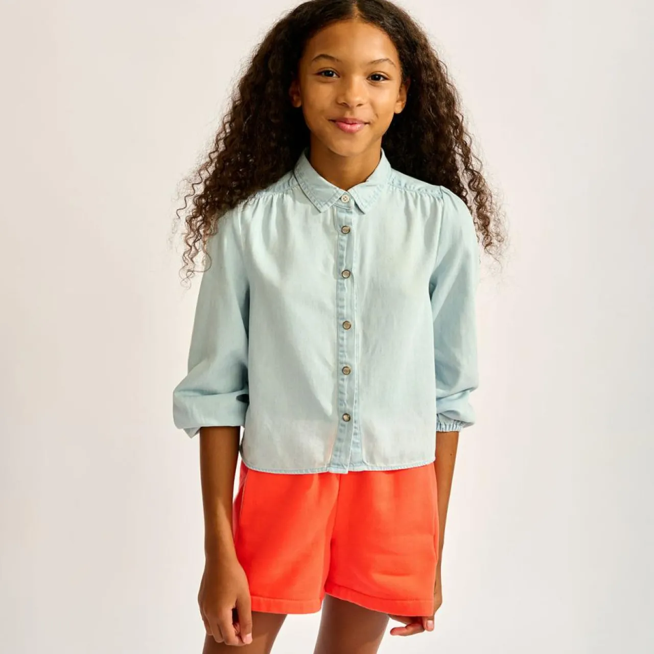 Chemise en denim Viviane bleu clair