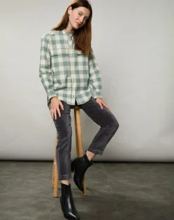 Chemise en Flanelle Claudius à carreaux verte
