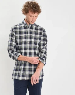 Chemise en Flanelle Héritage Tartan Ecosse vert/bleu