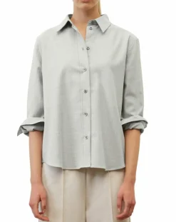 Chemise en Flanelle manches ballons gris clair