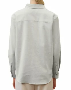 Chemise en Flanelle manches ballons gris clair