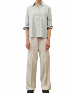 Chemise en Flanelle manches ballons gris clair