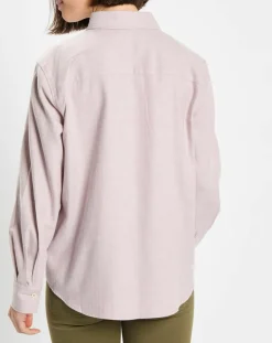 Chemise en Flanelle manches ballons violet clair