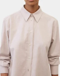 Chemise en Flanelle manches ballons violet clair