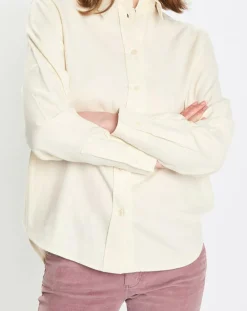 Chemise en flanelle manches ballons écrue