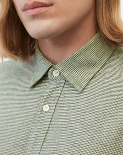 Chemise en Flanelle Regular Fit micro carreaux verte