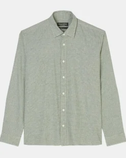 Chemise en Flanelle Regular Fit micro carreaux verte