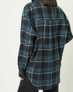 Chemise en Flanelle Sadie à carreaux vert/marine