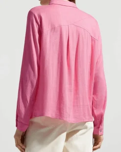 Chemise en Lin mélangé Leane rose vif