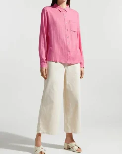 Chemise en Lin mélangé Leane rose vif