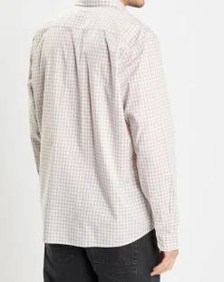 Chemise en Popeline 100% Coton Bio Regular Fit vichy blanc/beige