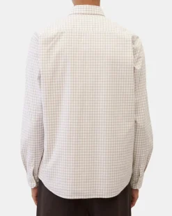 Chemise en Popeline 100% Coton Bio Regular Fit vichy blanc/beige