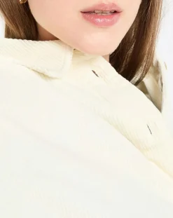 Chemise en Velours côtelé écrue