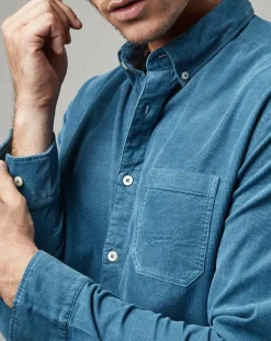 Chemise en Velours côtelé Milleraies bleue