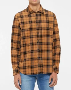 Chemise en Velours Regular Fit Basic à carreaux marron/noir