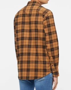 Chemise en Velours Regular Fit Basic à carreaux marron/noir