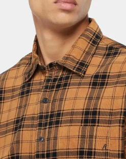 Chemise en Velours Regular Fit Basic à carreaux marron/noir