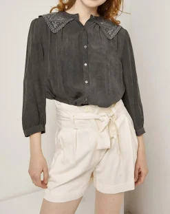 Chemise fluide 100% Bambou Rose noir délavé