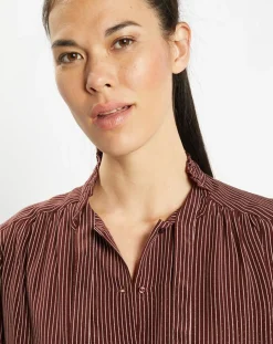 Chemise fluide col lavallière Gemma marron